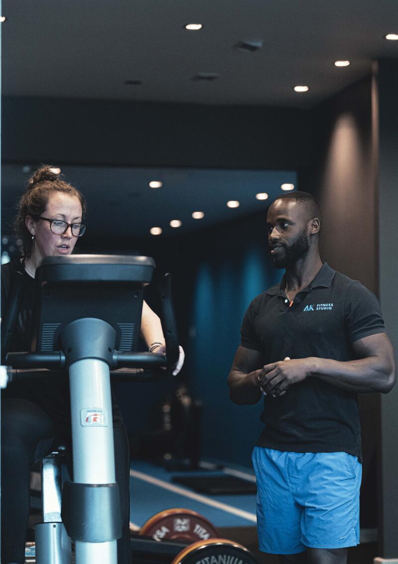 Amadu Koroma coaching a client at AK Fitness Studio Richmond