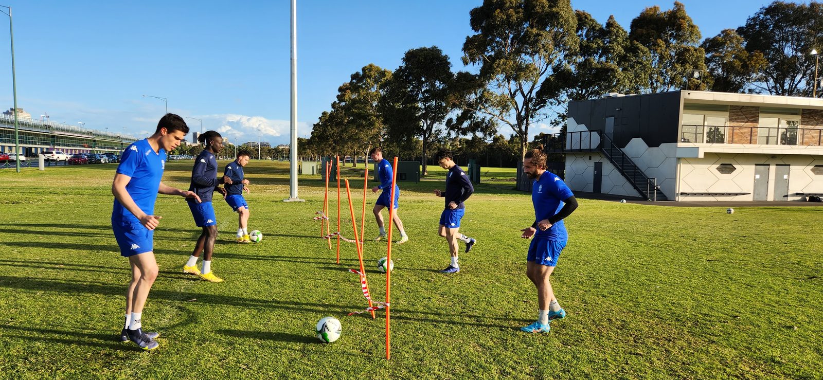 NPL Victoria team strength and conditioning session coached by Amadu Koroma